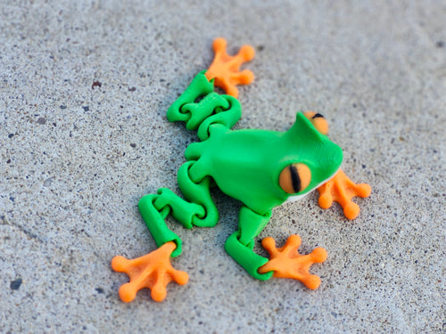 3D Printed Articulated Tree Frog Flexi Toy
